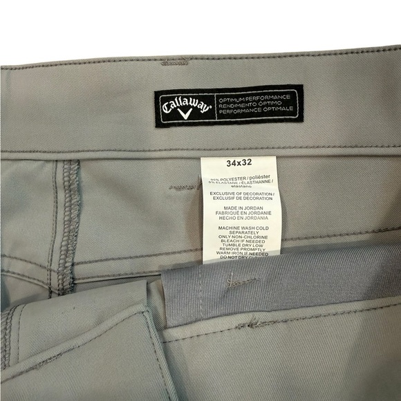 Callaway Optimum Performance Polyester 5 pocket light Gray Golf Pants Size 34X32 - Picture 3 of 6